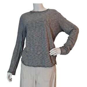 Rag & Bone Gray Striped Long Sleeve Tee Lightweight Knit Top Size M
